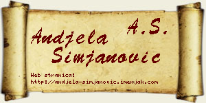 Anđela Simjanović vizit kartica